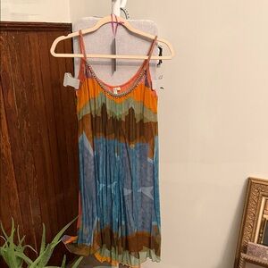 Blank NYC Coral and Teal Dress